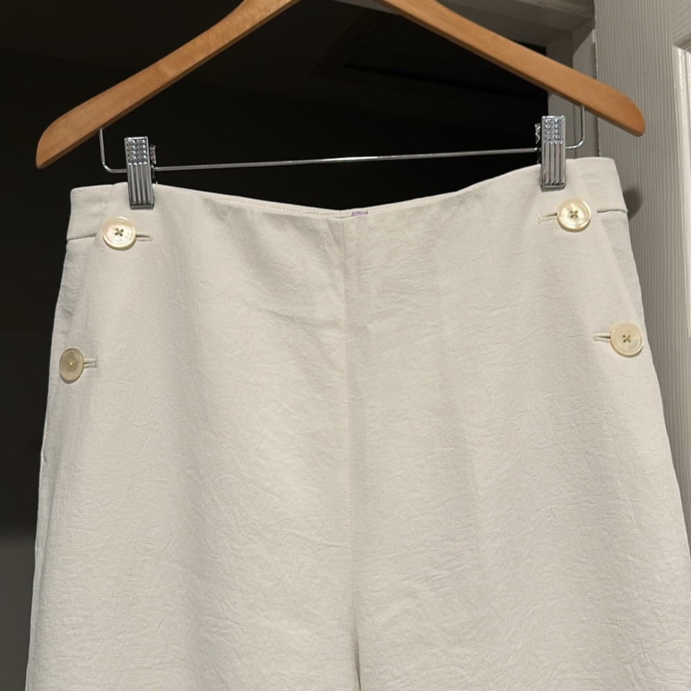 J Crew cream wide leg sailor style trousers - Picture 2 of 8
